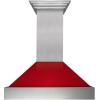 image30quot Ducted DuraSnow Stainless Steel Range Hood with Red Gloss Shell 8654RG30