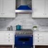 image36quot Ducted DuraSnow Stainless Steel Range Hood with Blue Gloss Shell 8654BG36