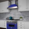 image42quot Ducted DuraSnow Stainless Steel Range Hood with Blue Matte Shell 8654BM42