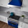 image48quot Ducted DuraSnow Stainless Steel Range Hood with Blue Gloss Shell 8654BG48