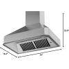 imageZ Line 59736 Z Line 900 CFM Wall Mount Range Hood 36quot Stainless Steel30 in