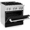 imageZLINE 30 in 40 cu ft Legacy Dual Fuel Range with 4 Burner Gas Cooktop and Electric Convection Oven in Stainless Steel and Black Matte Door RABLM30