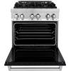 imageZLINE 30 in 40 cu ft Legacy Dual Fuel Range with 4 Burner Gas Cooktop and Electric Convection Oven in Stainless Steel and Black Matte Door RABLM30