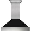 imageZLINE 30 in Ducted Satin Stainless Steel Wall Mount Range Hood with Black Matte Shell 8654BLM30