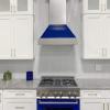 imageZLINE 30 in Ducted Satin Stainless Steel Wall Mount Range Hood with Blue Gloss Shell 8654BG30