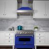 imageZLINE 36 in Ducted Satin Stainless Steel Wall Mount Range Hood with Blue Matte Shell 8654BM36