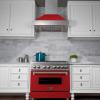 imageZLINE 36 in Ducted Satin Stainless Steel Wall Mount Range Hood with Red Matte Shell 8654RM36