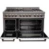 imageZLINE 48 in 60 cu ft Legacy Dual Fuel Range with 7 Burner Gas Cooktop and 2 Electric Ovens in Satin Stainless Steel and White Matte Doors RASWM48
