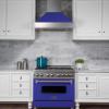imageZLINE 48 in Ducted Satin Stainless Steel Wall Mount Range Hood with Blue Matte Shell 8654BM48