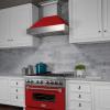 imageZLINE 48 in Ducted Satin Stainless Steel Wall Mount Range Hood with Red Matte Shell 8654RM48
