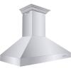 imageZLINE 48quot Professional Ducted Wall Mount Range Hood in Stainless Steel with Crown Molding 667CRN48