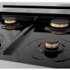 imageZLINE Autograph Edition 24 in 28 cu ft Legacy Dual Fuel Range with 4 Burner Gas Cooktop and Electric Convection Oven in Stainless Steel and Matte Black Accents RAZ24MB
