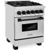 imageZLINE Autograph Edition 24 in 28 cu ft Legacy Dual Fuel Range with 4 Burner Gas Cooktop and Electric Convection Oven in Stainless Steel and Matte Black Accents RAZ24MB