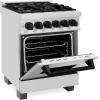 imageZLINE Autograph Edition 24 in 28 cu ft Legacy Dual Fuel Range with 4 Burner Gas Cooktop and Electric Convection Oven in Stainless Steel and Matte Black Accents RAZ24MB