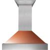 imageZLINE 30 in Ducted Satin Stainless Steel Wall Mount Range Hood with Copper Shell 8654C30