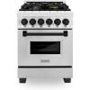 imageZLINE Autograph Edition 24 in 28 cu ft Legacy Dual Fuel Range with 4 Burner Gas Cooktop and Electric Convection Oven in Stainless Steel and Matte Black Accents RAZ24MB