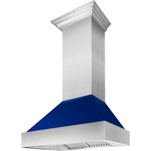 image42quot Ducted DuraSnow Stainless Steel Range Hood with Blue Gloss Shell 8654BG42