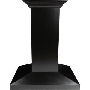 imageZLINE 30 Inches Wooden Island Mount Range Hood in Black Finish