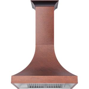 imageZLINE 48quot Designer Series HandHammered Copper Finish Ducted Wall Range Hood 8632H48