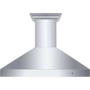 imageZLINE 48quot Professional Ducted Wall Mount Range Hood in Stainless Steel with Crown Molding 667CRN48