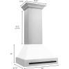 image30quot ZLINE Autograph Edition Stainless Steel Range Hood with White Matte Shell and Matte Black Handle
