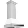 image30quot ZLINE Autograph Edition Stainless Steel Range Hood with White Matte Shell and Matte Black Handle