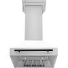 image30quot ZLINE Autograph Edition Stainless Steel Range Hood with White Matte Shell and Matte Black Handle