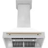 image36quot ZLINE Autograph Edition Stainless Steel Range Hood with White Matte Shell and Champagne Bronze Handle 8654STZWM36CB