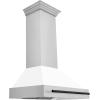 image36quot ZLINE Autograph Edition Stainless Steel Range Hood with White Matte Shell and Matte Black Handle 8654STZWM36MB
