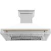 image48quot ZLINE Autograph Edition Stainless Steel Range Hood with White Matte Shell and Champagne Bronze Handle 8654STZWM48CB
