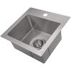 imageZLINE 15 in Donner Topmount Single Bowl Bar Kitchen Sink in Stainless Steel STS15