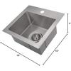 imageZLINE 15 in Donner Topmount Single Bowl Bar Kitchen Sink in Stainless Steel STS15