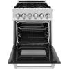imageZLINE 24 in 28 cu ft Legacy Dual Fuel Range with 4 Burner Gas Cooktop and Electric Convection Oven in Stainless Steel and Black Matte Door RABLM24