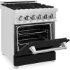 imageZLINE 24 in 28 cu ft Legacy Dual Fuel Range with 4 Burner Gas Cooktop and Electric Convection Oven in Stainless Steel and Black Matte Door RABLM24