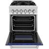 imageZLINE 24 in 28 cu ft Legacy Dual Fuel Range with 4 Burner Gas Cooktop and Electric Convection Oven in Stainless Steel and Blue Matte Door RABM24