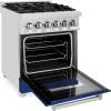 imageZLINE 24 in 28 cu ft Legacy Dual Fuel Range with 4 Burner Gas Cooktop and Electric Convection Oven in Stainless Steel and Blue Matte Door RABM24
