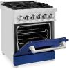 imageZLINE 24 in 28 cu ft Legacy Dual Fuel Range with 4 Burner Gas Cooktop and Electric Convection Oven in Stainless Steel and Blue Matte Door RABM24