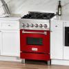 imageZLINE 24 in 28 cu ft Legacy Dual Fuel Range with 4 Burner Gas Cooktop and Electric Convection Oven in Stainless Steel and Red Gloss Door RARG24