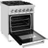 imageZLINE 24 in 28 cu ft Legacy Dual Fuel Range with 4 Burner Gas Cooktop and Electric Convection Oven in Stainless Steel and White Matte Door RAWM24