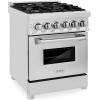 imageZLINE 24 in 28 cu ft Legacy Dual Fuel Range with Gas Cooktop and Electric Convection Oven in Stainless Steel with 4 Brass Burners RABR24