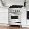 imageZLINE 24 in 28 cu ft Legacy Dual Fuel Range with Gas Cooktop and Electric Convection Oven in Stainless Steel with 4 Brass Burners RABR24