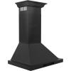 imageZLINE 24 in Convertible Vent Wall Mount Range Hood in Black Stainless Steel with Crown Molding BSKBNCRN24