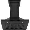 imageZLINE 24 in Convertible Vent Wall Mount Range Hood in Black Stainless Steel with Crown Molding BSKBNCRN24