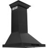 imageZLINE 24 in Convertible Vent Wall Mount Range Hood in Black Stainless Steel with Crown Molding BSKBNCRN24