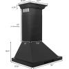 imageZLINE 24 in Convertible Vent Wall Mount Range Hood in Black Stainless Steel with Crown Molding BSKBNCRN24