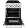 imageZLINE 24 in Professional 28 cu ft 4 Dual Fuel Range in DuraSnow Stainless Steel with Brass Burners RASSNBR24