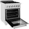 imageZLINE 24 in Professional 28 cu ft 4 Dual Fuel Range in DuraSnow Stainless Steel with Brass Burners RASSNBR24