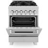 imageZLINE 24 in Professional Dual Fuel Range in DuraSnow Stainless with DuraSnow Stainless Door RASSN24