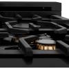 imageZLINE 24quot 28 cu ft Dual Fuel Range with Gas Stove and Electric Oven in Black Stainless Steel with Brass Burners RABBR24