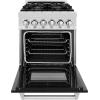 imageZLINE 24quot 28 cu ft Dual Fuel Range with Gas Stove and Electric Oven in DuraSnow Stainless Steel and Black Matte Door RASBLM24